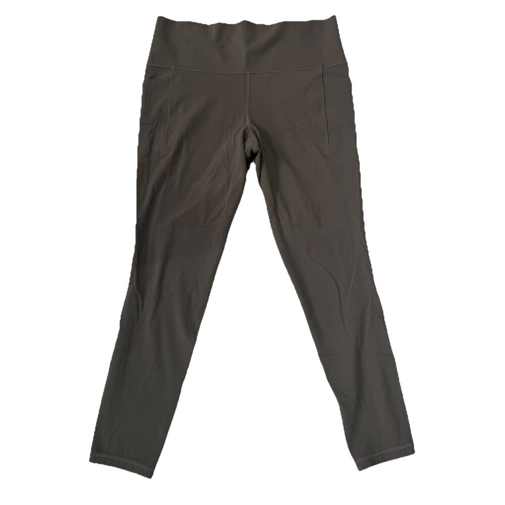 Athleta Salutation Stash Leggings Olive Green Womens Large Yoga Athletic